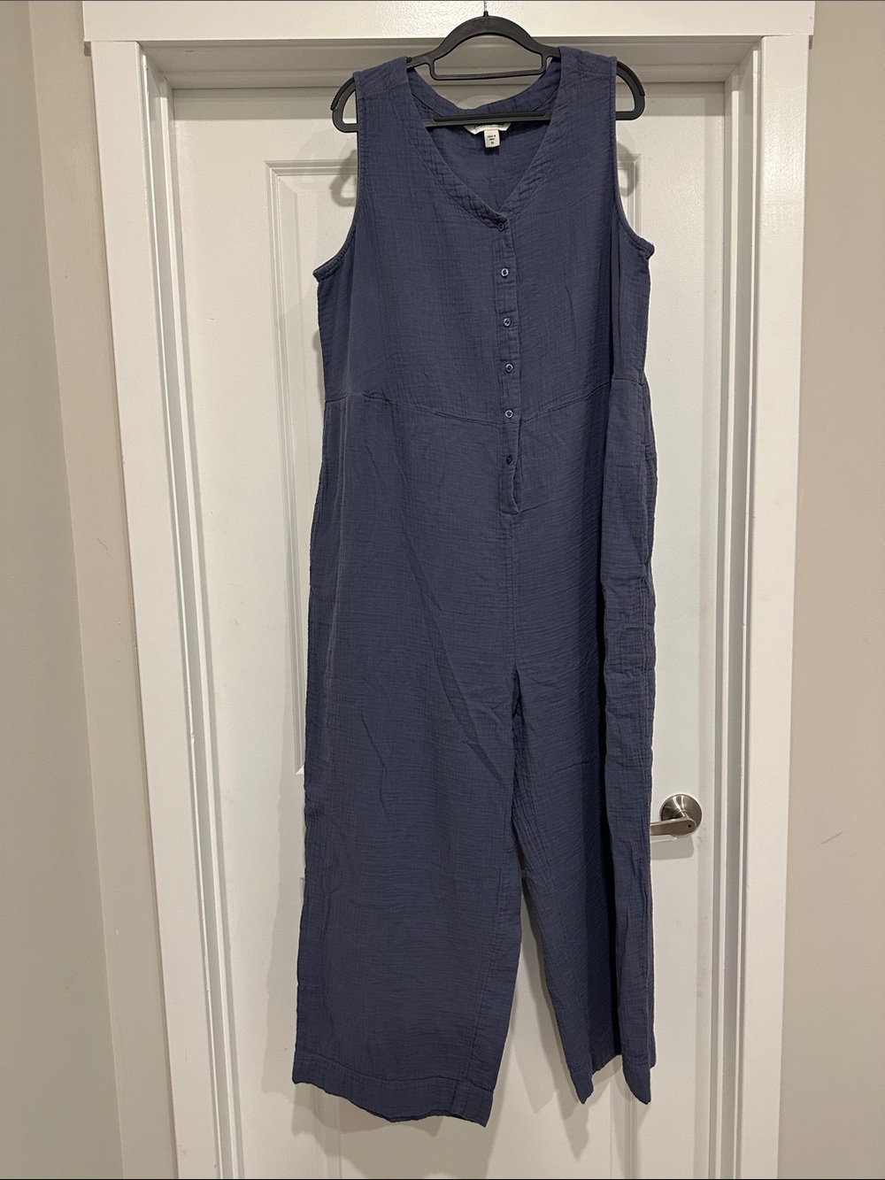Coldwater Creek Blue V-Neck Jumpsuit